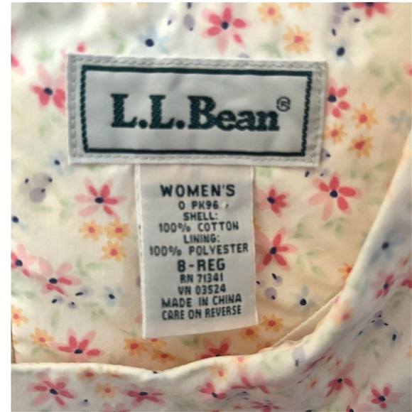 L.L.Bean Floral Cotton Sheath Dress Women 8 Lined Sleeveless Prairie Cottagecore - Picture 3 of 9